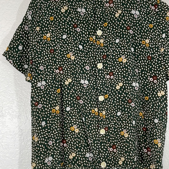 MADEWELL Silk Button-Back Tie Tee in Dropleaf Floral Size Small - Picture 6 of 11